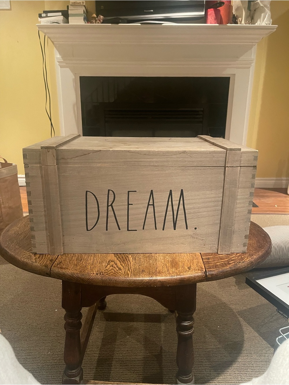 Rae Dunn Wooden 'DREAM.' Decorative Crate - Neutral Gray